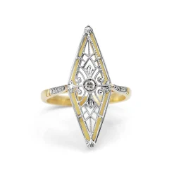 18ct Yellow Gold Art Nouveau Diamond Ring