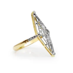 18ct Yellow Gold Art Nouveau Diamond Ring
