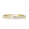 18ct Yellow Gold Baguette and Brilliant Cut Diamond Band Ring