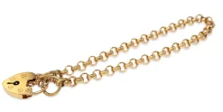 9ct Yellow Gold Belcher Link Bracelet with Padlock Clasp