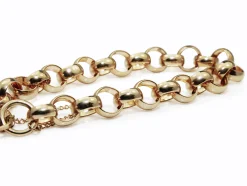 9ct Yellow Gold Belcher Link Bracelet with Padlock Clasp