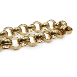 9ct Yellow Gold Belcher Link Bracelet with Heart Padlock Clasp
