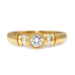 18ct Yellow Gold Bezel and Channel Set Diamond Ring