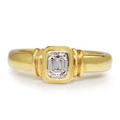 18ct Yellow Gold Bezel Diamond Solitaire Ring