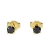 9ct Yellow Gold Black Diamond Stud Earrings