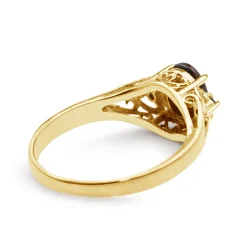 9ct Yellow Gold Boulder Opal and Diamond Ring