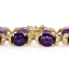 14ct Yellow Gold Cabochon Amethyst Vintage Bracelet