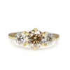 18ct Yellow Gold Champagne Diamond 3 Stone Ring