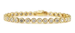 18ct Yellow Gold Champagne Diamond Tennis Bracelet