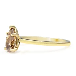 18ct Yellow Gold Champagne Pear Solitaire Ring