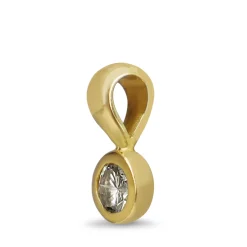 18ct Yellow Gold Champagne Bezel Solitaire Diamond Pendant