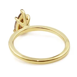 18ct Yellow Gold Champagne Pear Solitaire Ring