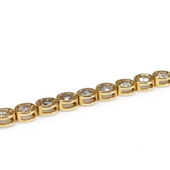 18ct Yellow Gold Champagne Diamond Tennis Bracelet