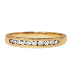 9ct Yellow Gold Channel Set Diamond Band Ring