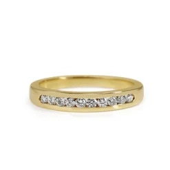 9ct Yellow Gold Channel Set Diamond Band Ring
