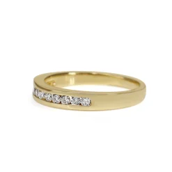 9ct Yellow Gold Channel Set Diamond Band Ring