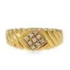 9ct Yellow Gold Checkerboard Diamond Band Ring