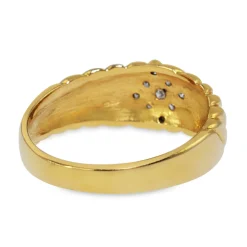 9ct Yellow Gold Checkerboard Diamond Band Ring
