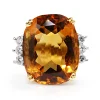 18ct Yellow Gold Citrine and Diamond Cocktail Ring