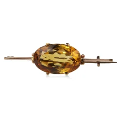 9ct Yellow Gold Citrine Brooch