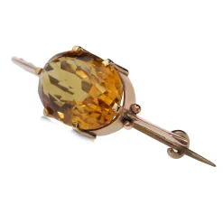 9ct Yellow Gold Citrine Brooch
