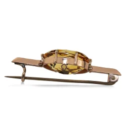 9ct Yellow Gold Citrine Brooch