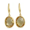 9ct Yellow Gold Citrine Drop Earrings