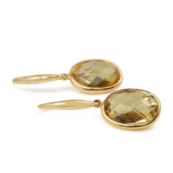 9ct Yellow Gold Citrine Drop Earrings