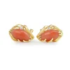 14ct Yellow Gold Coral and Diamond Earrings