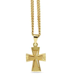 18ct Yellow Gold Cross Necklace on 18ct Chain