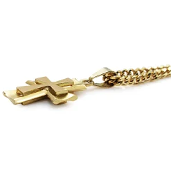 18ct Yellow Gold Cross Necklace on 18ct Chain