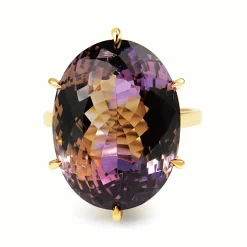 18ct Yellow Gold 26ct Ametrine Solitaire Ring