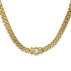 18ct Yellow Gold .45ct Diamond Fancy Link Necklace / Chain