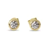 18ct Yellow Gold .50ct Diamond Bezel Stud Earrings