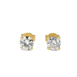 14ct Yellow Gold 1.00ct Diamond Stud Earrings