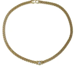 18ct Yellow Gold .45ct Diamond Fancy Link Necklace / Chain