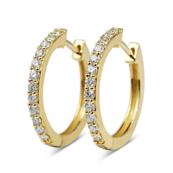 9ct Yellow Gold .45ct Diamond Hoop Earrings