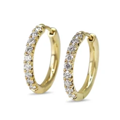 9ct Yellow Gold .65ct Diamond Hoop Earrings