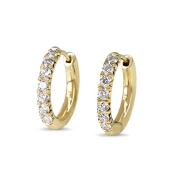 9ct Yellow Gold .50ct Diamond Hoop Earrings