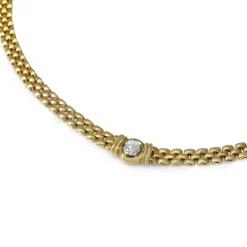 18ct Yellow Gold .45ct Diamond Fancy Link Necklace / Chain
