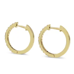 9ct Yellow Gold .45ct Diamond Hoop Earrings