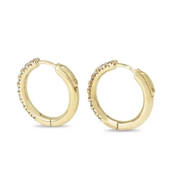 9ct Yellow Gold .65ct Diamond Hoop Earrings