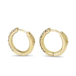 9ct Yellow Gold .50ct Diamond Hoop Earrings