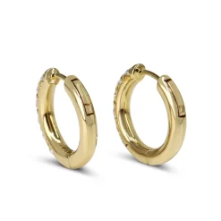 9ct Yellow Gold .50ct Diamond Hoop Earrings