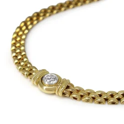 18ct Yellow Gold .45ct Diamond Fancy Link Necklace / Chain