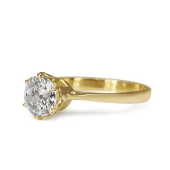 18ct Yellow Gold .75ct Old Cut Diamond Solitaire Ring