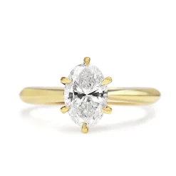 18ct Yellow Gold 1.05ct Oval Diamond Solitaire Ring