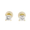 18ct Yellow Gold .63ct Princess Cut Diamond Stud Earrings