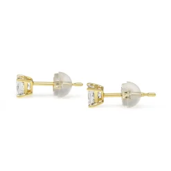 18ct Yellow Gold .63ct Princess Cut Diamond Stud Earrings