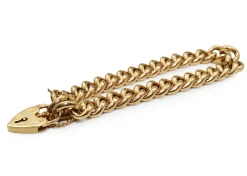 9ct Yellow Gold Curb Link Bracelet with Padlock Clasp